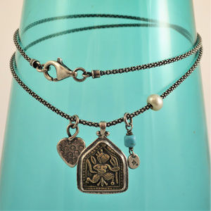 SILPADA Tribal Sterling Pendant Charms Necklace